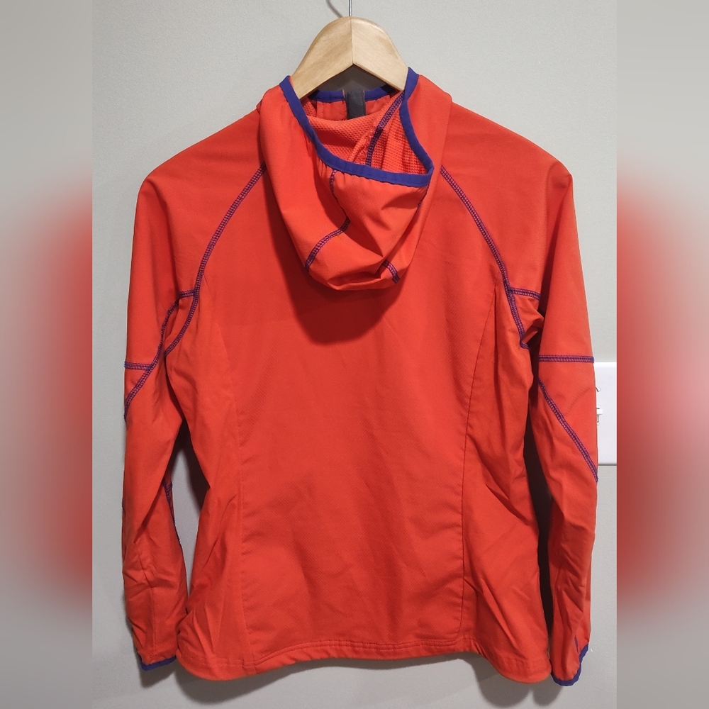 Columbia Women's Small Jacket Omni Shield Advanced Repellency Orange W/Blue Trim - Picture 6 of 11